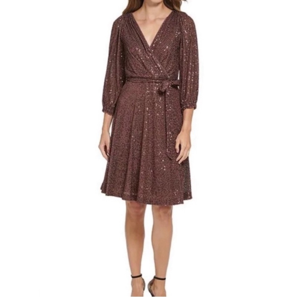 DKNY Sequin Brown Dress